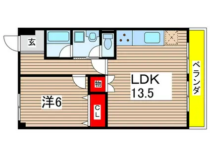 ラ ベルサンテ(1LDK/8階)の間取り写真