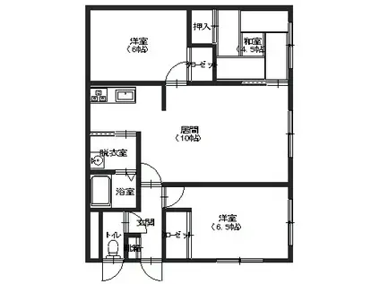 ルミネ上湯川(3LDK/1階)の間取り写真