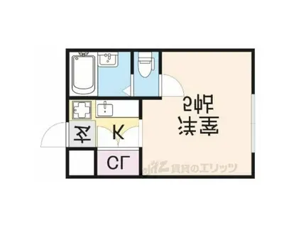 シャルム岡山手(1K/1階)の間取り写真