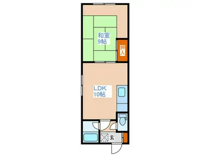 高橋アパート(1LDK/2階)の間取り写真