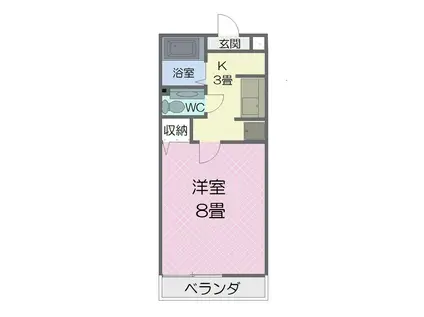 エミール大岩(1K/1階)の間取り写真