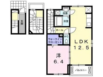 エスポワール前里(1LDK/3階)の間取り写真