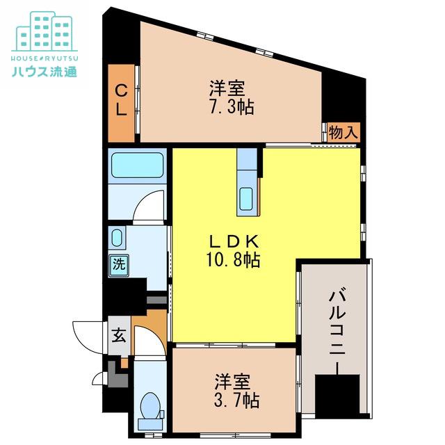 さくら坂マンション壱番館(2LDK/10階)の間取り写真