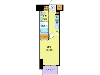 ライトハウス大塚(1K/6階)の間取り写真