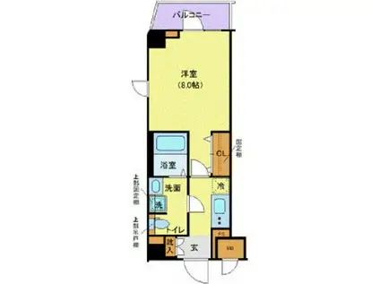 LEXE文京白山(1K/3階)の間取り写真