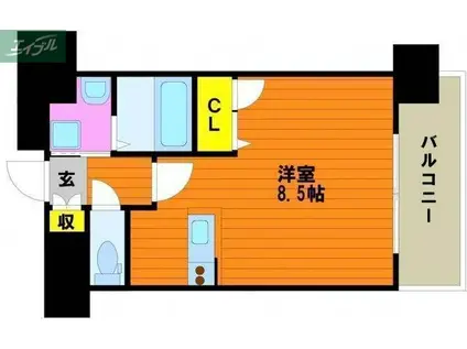 SWISS NISHIGAWA(1K/4階)の間取り写真