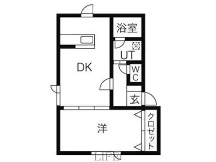 ランドマーク平岸A棟(1LDK/1階)の間取り写真