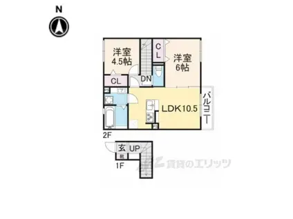 Y´SCOURT横田(2LDK/2階)の間取り写真