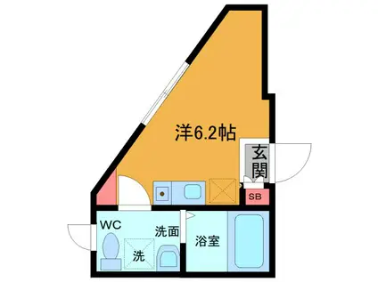 ヴィラ一之江(1K/1階)の間取り写真