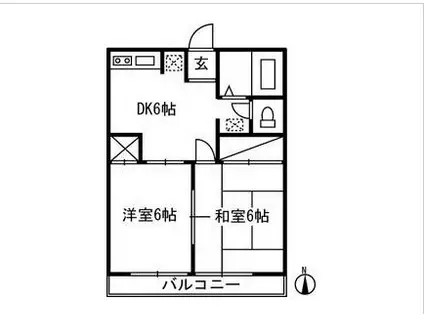 プラセル(2DK/1階)の間取り写真