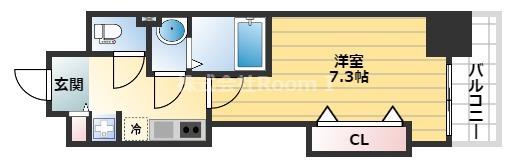 LUXE本町(1K/7階)の間取り写真