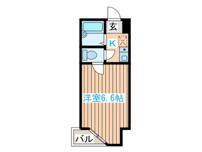 ベルシティ黒松(1K/1階)の間取り写真