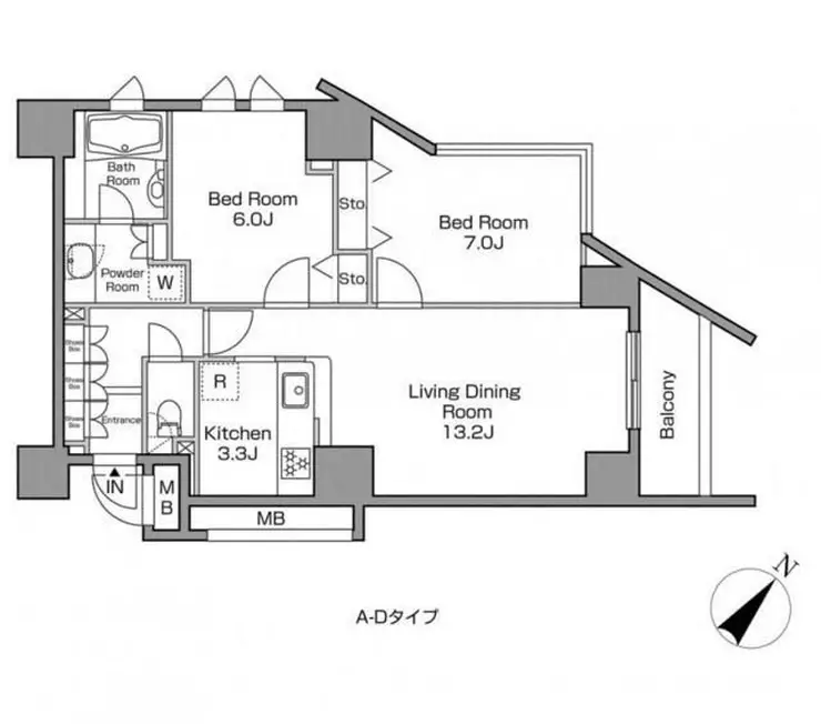 レジディアタワー中目黒 11階階 間取り