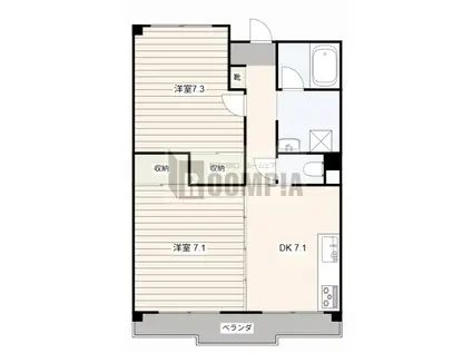 レジデンス・スギエ(2DK/1階)の間取り写真