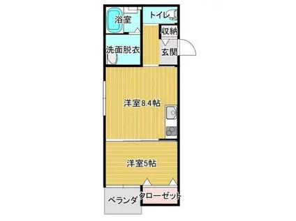 T-REGNO LALUCE I(1LDK/1階)の間取り写真