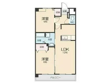 パークサイドK1(2LDK/3階)の間取り写真