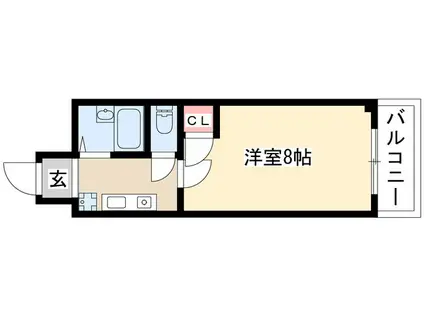 ヤングビレッジMAKI(1K/3階)の間取り写真