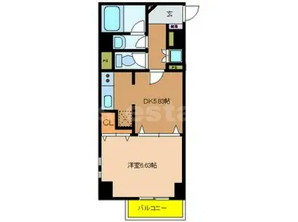 メゾン・ド・成屋大阪(1DK/2階)の間取り写真