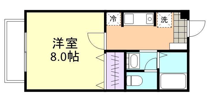 セジュール福井(1K/1階)の間取り写真
