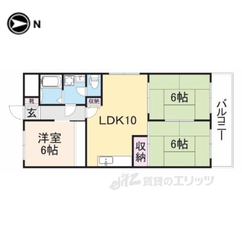 第6サンコウヒルズ北館(3LDK/3階)の間取り写真