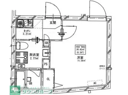 ミスティル志村坂上(1K/5階)の間取り写真