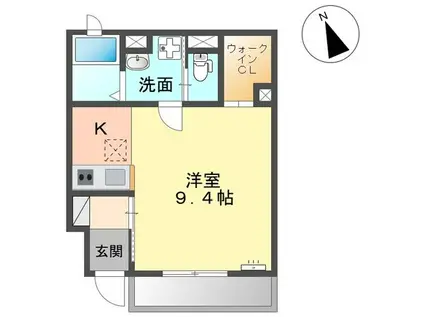 シトロン(ワンルーム/1階)の間取り写真