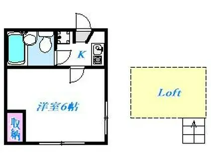 コーポマリーナ座間(ワンルーム/2階)の間取り写真