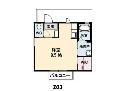 クレールDO-SUN(ワンルーム/2階)の間取り写真