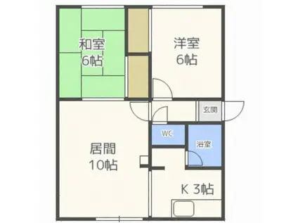 山田マンションA(2LDK/2階)の間取り写真