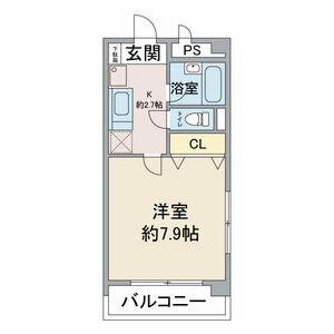 グランモール一社(1K/2階)の間取り写真