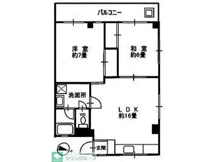オペラハウス(2LDK/2階)の間取り写真