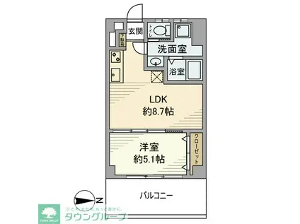 セントラルビル(1LDK/4階)の間取り写真