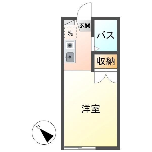 CROWN M&K(ワンルーム/1階)の間取り写真