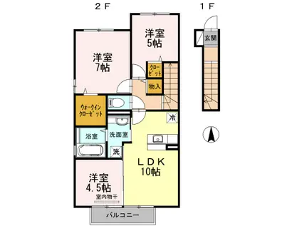 エクレラージュ II(3LDK/2階)の間取り写真
