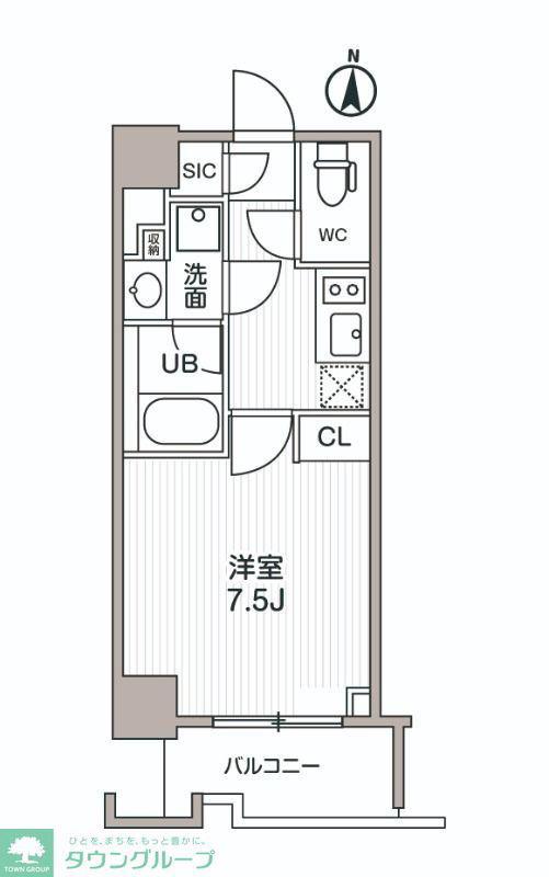 シーズンフラッツ両国サウス(1K/8階)の間取り写真