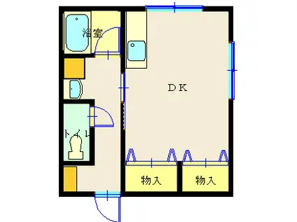 なのはなビル(1K/2階)の間取り写真