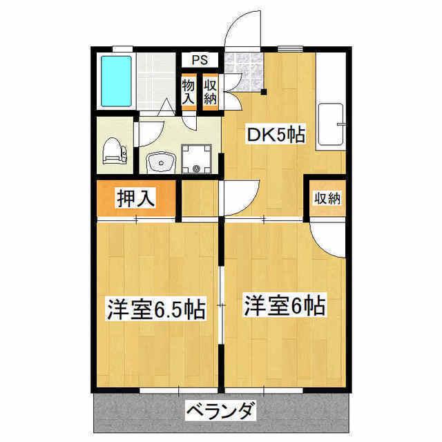 ドミール太陽(2DK/1階)の間取り写真