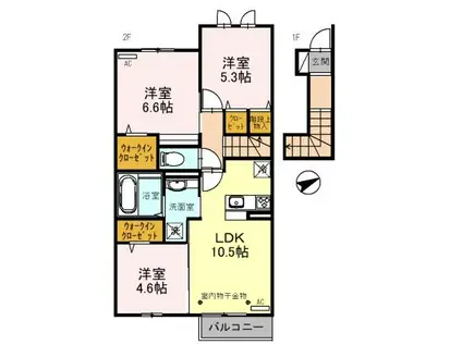 COMODO CASA(3LDK/2階)の間取り写真