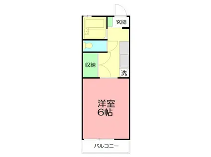 ヴァンベール(1K/2階)の間取り写真