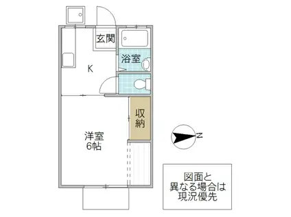 コーポツクバネ(1DK/2階)の間取り写真