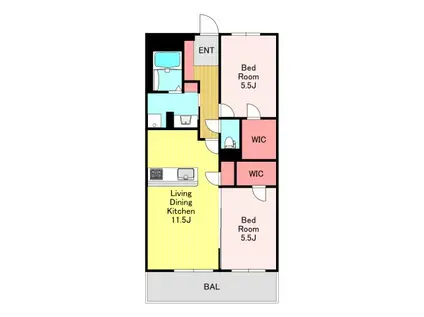 RJR PRECIA KAWAGUCHI(2LDK/4階)の間取り写真