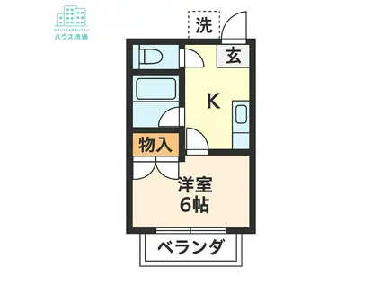 シャトーエクレール(1K/2階)の間取り写真