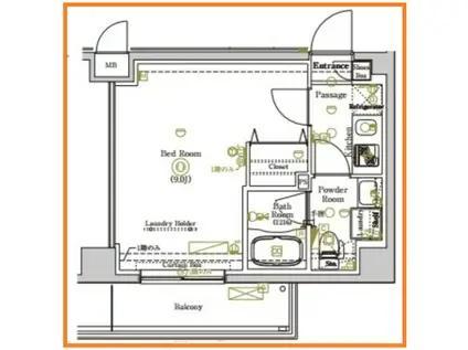 REFAYS XEBEC ときわ台(1K/4階)の間取り写真
