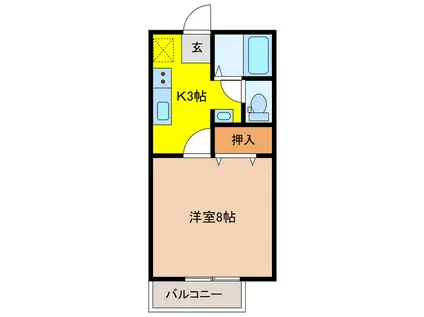 メゾンクレール(1K/1階)の間取り写真