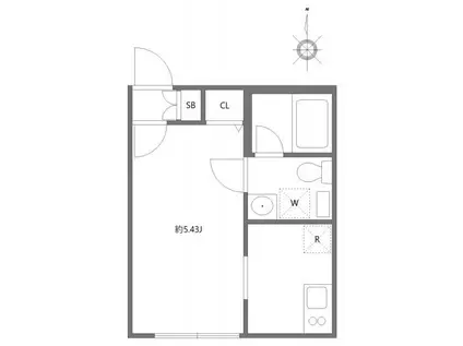 ルーデンス本蓮沼II(1K/3階)の間取り写真