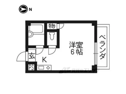 リブカントリー(ワンルーム/3階)の間取り写真