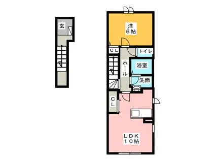 フランボワーズ II(1LDK/2階)の間取り写真