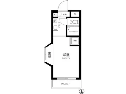 ステーションプラザ多摩川(1K/3階)の間取り写真