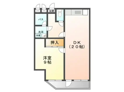 荒木ハイツ(1LDK/3階)の間取り写真