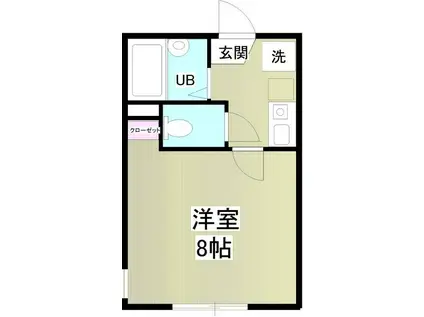 グランソレイユ(1K/3階)の間取り写真